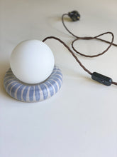 Load image into Gallery viewer, Bespoke Hoop Globe Lamp - indigo stripe
